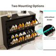 thumbnail image 3 of RichYa Shoe Cabinet for Narrow Entryway Shoe Rack Flip Down Wood 2 Tier for Home and Apartment Black, 3 of 8