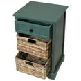 Malibu 3Drawer Night Stand with Wicker BasketsFinishTeal,Material