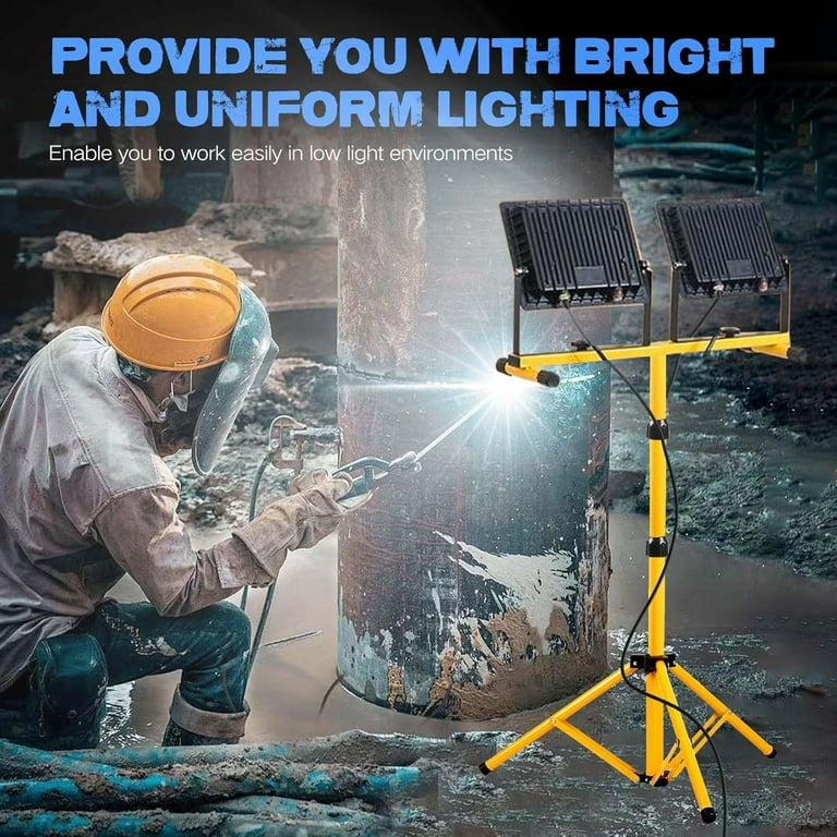 21000 Lumen Work Lights with Stand, 2 Adjustable Head LED