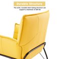 thumbnail image 6 of LAFGUR Modern Accent Chairs, Large Lazy Chair, Upholstered Side Armchairs with Steel Frame Legs, Leisure Sofa Chair for Living Room Bedroom,Yellow, 6 of 7