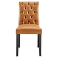 thumbnail image 6 of Modway Duchess Solid Wood and Button Tufted Vegan Leather Dining Chair in Tan, 6 of 8