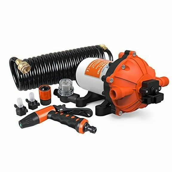 SEAFLO Washdown Deck Wash Pump KIT 12v 70 PSI 5.0 GPM 18.9 LPM for Caravan Rv Boat Marine Yacht -Fba