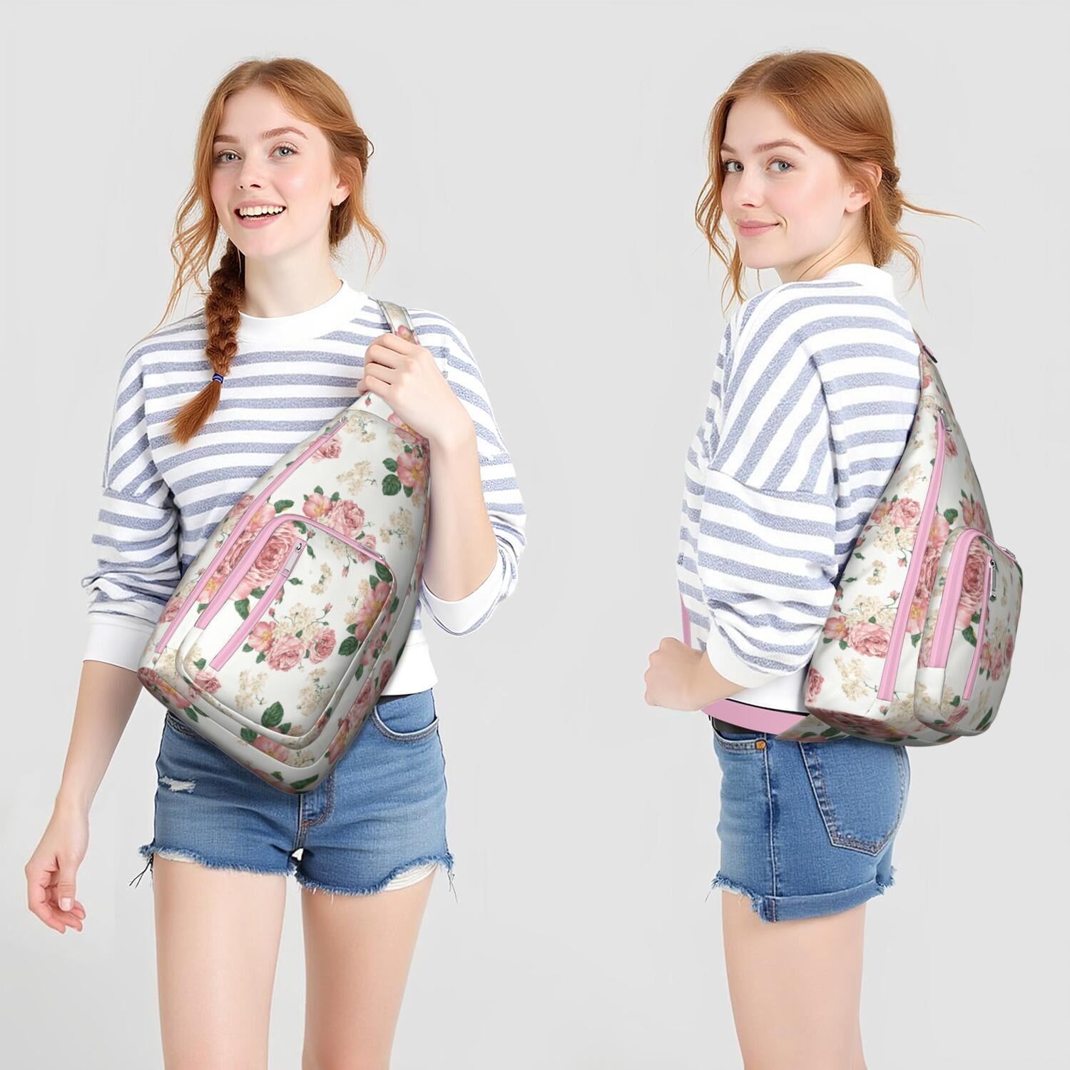 Tear - resistant Floral Sling Bag with Comfortable Strap for Women