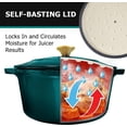 thumbnail image 3 of MÜELLERHOME DuraCast 6 Quart Enameled Cast Iron Dutch Oven Pot with Lid, Heavy-Duty, Oven Safe up to 500° F & Across All Cooktops, Wedding Registry Ideas & Gifts, Emerald, 3 of 5