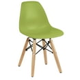 thumbnail image 4 of 2xhome Set of 4 Kids Size Plastic Toddler Chairs with Natural Wooden Dowel Legs, Green, 4 of 9