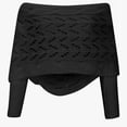 thumbnail image 3 of Scarf with Sleeves for Women,Wrap Sweater,1 Pcs Women's Shrugs,Knitted Double Sleeve Scarf,Knitted Cable Wrap,Women's Hollow Lengthening Scarf With Sleeve,Black, 3 of 7