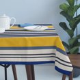thumbnail image 4 of Navy Blue Yellow Striped Table Cloth Waterproof Tablecloths, Farmhouse Vintage Stripe Tablecloth Dining Table Cover for Kitchen Party Tabletop Outdoor, Rectangle Tablecloth 54x108 Inch, 4 of 9