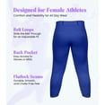 thumbnail image 3 of Exxact Sports Girls Softball Pants Knicker/Yoga Style Knee Length, 4-Way Stretch Low Rise Youth Softball Pants for Girls - (YXL, Royal Blue), 3 of 7