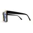 thumbnail image 3 of Full Crowned Rhinestone Flat Top Horned Diva Sunglasses Black Blue, 3 of 4