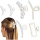 thumbnail image 1 of wonima44 6 PCS Large Pearl Hair Claw Clips Medium Hair Barrette Clamps Small Fashion Hair Accessories for Women Big Banana Jaw Clip Barrettes Nonslip for Thick Thin Hair, 1 of 1