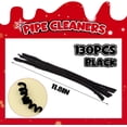 thumbnail image 2 of 130 PCS Pipe Cleaner Chenille Stem, Black Pipe Cleaner for Crafts Handy Disposable Cleaning Tool - 6mm x 12" for DIY Art Craft Decorations, 2 of 5