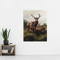 thumbnail image 2 of Deiker Stag Deer Antlers Doe Animal Nature Painting Extra Large Art Print Wall Mural Poster Premium XL, 2 of 3