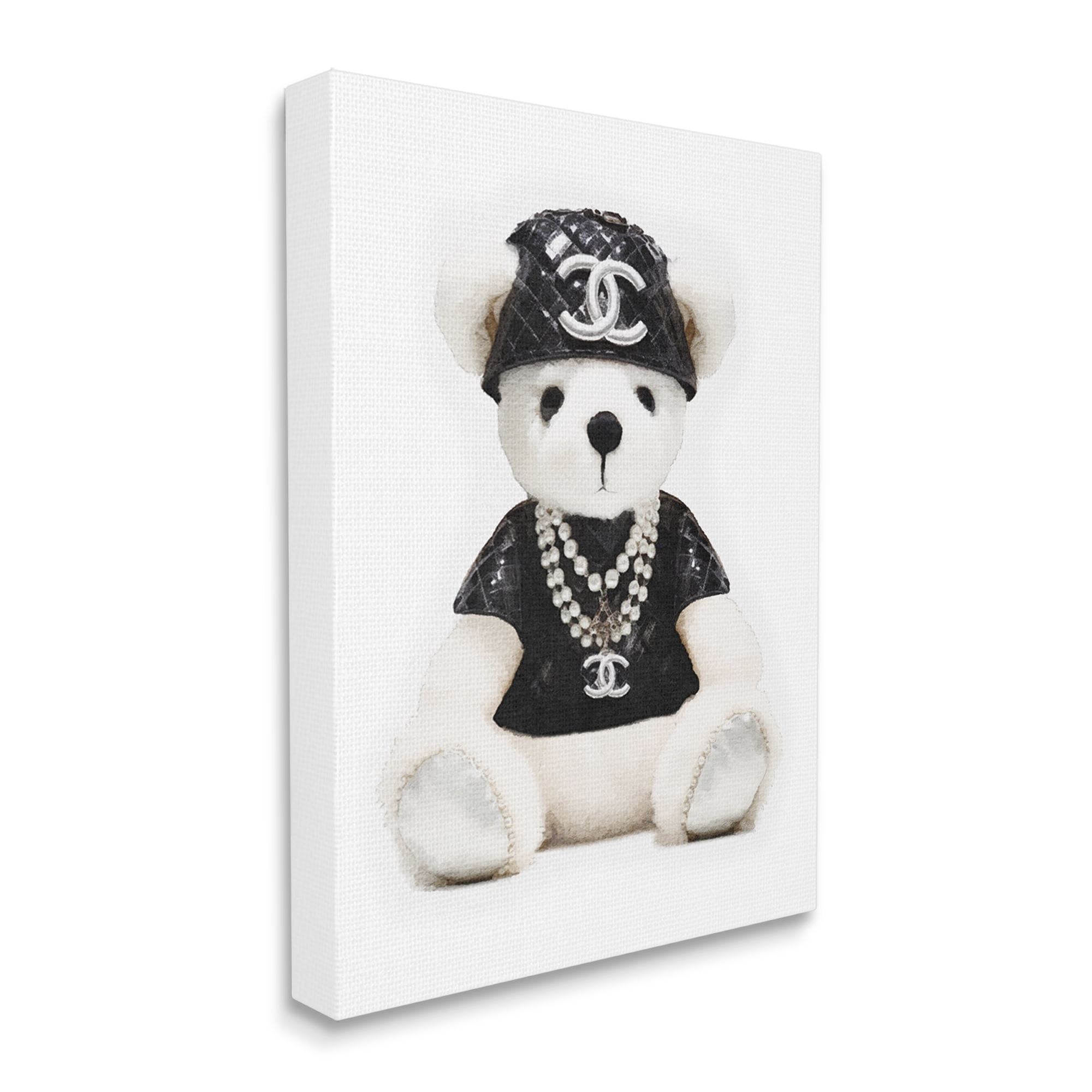 Stupell Industries Fashion Teddy Bear Beauty & Fashion Painting Gallery Wrapped Canvas Art Print Wall Art, 30 x 40