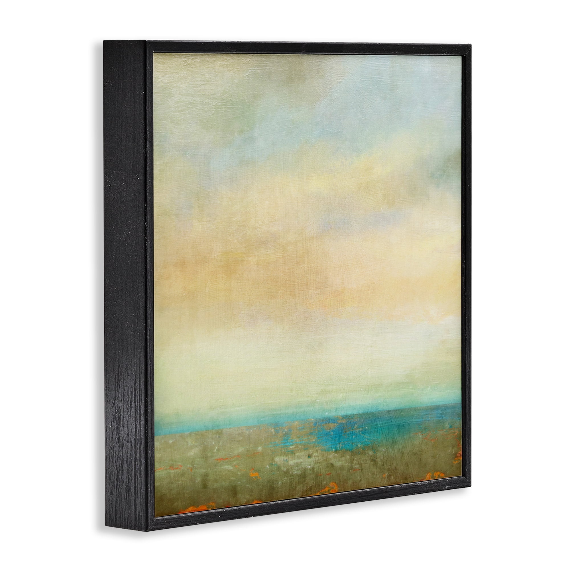 Stupell Industries Abstract Sunlit landscape Landscape Painting Black Framed Art Print Wall Art, 17 x 17