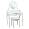 thumbnail image 1 of Patiojoy Vanity Table Makeup Dresser Desk w/LED Light Drawers & Stool White, 1 of 2