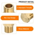 thumbnail image 3 of 6 Pcs Brass Outer Hex Thread Fittings, G1/2" Male Brass Plug Male Threaded Socket Pipe Plug Fitting, 3 of 7