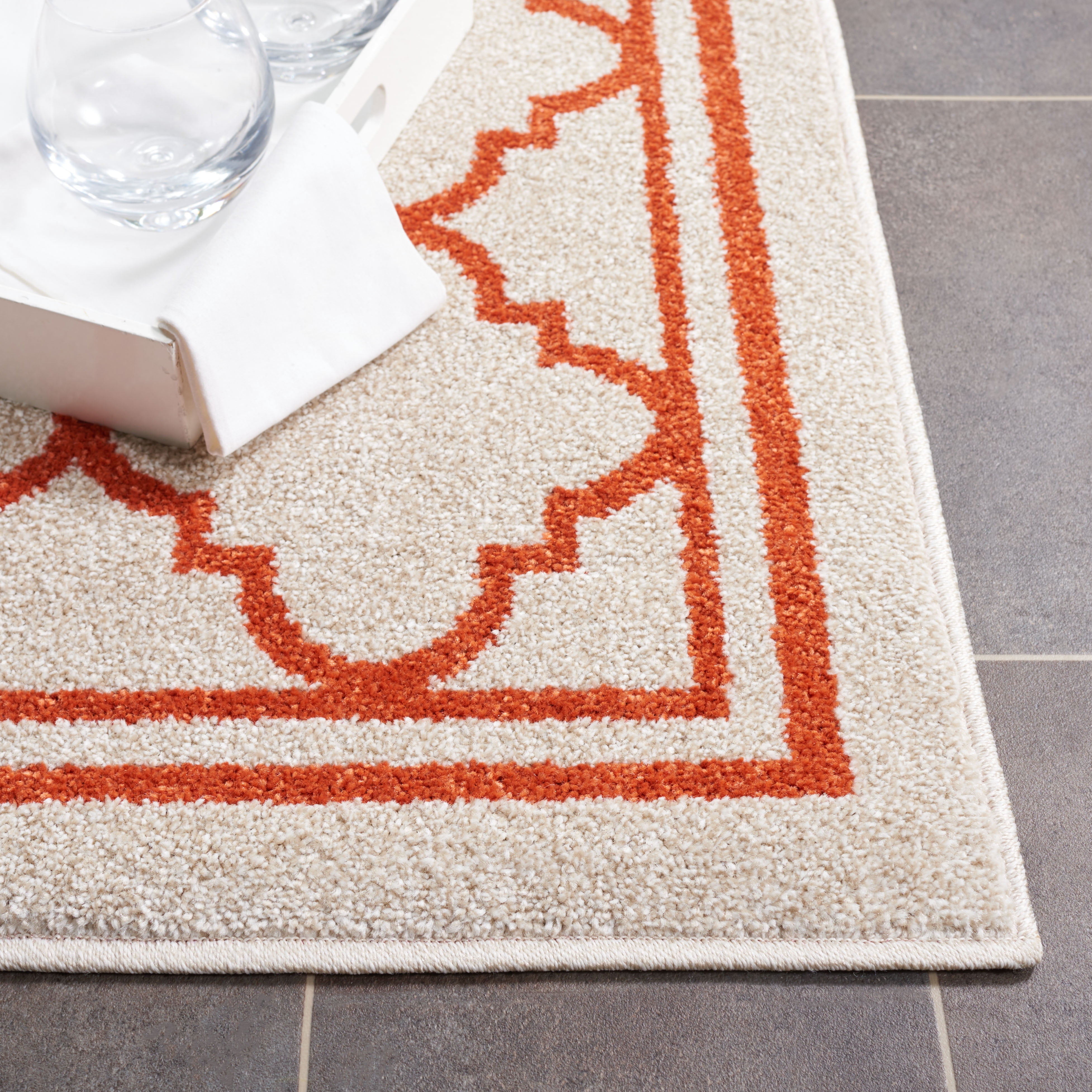 Safavieh Amherst Trina Geometric Runner Rug, Beige/Orange, 2'3" x 9'