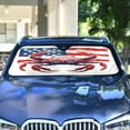 thumbnail image 4 of American Flag and Crab Car Windshield Sun Shade Foldable Car Front Window Visor Heat and UV Protection 55x27.6, 4 of 8