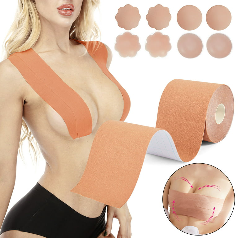 LELINTA Boob Tape and 8 Pcs Backless Nipple Cover Set, Breathable