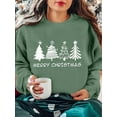 thumbnail image 2 of Women Christmas Sweatshirt Christmas Tree Graphic Long Sleeve Shirt Xmas Holiday Pullover Top, 2 of 5