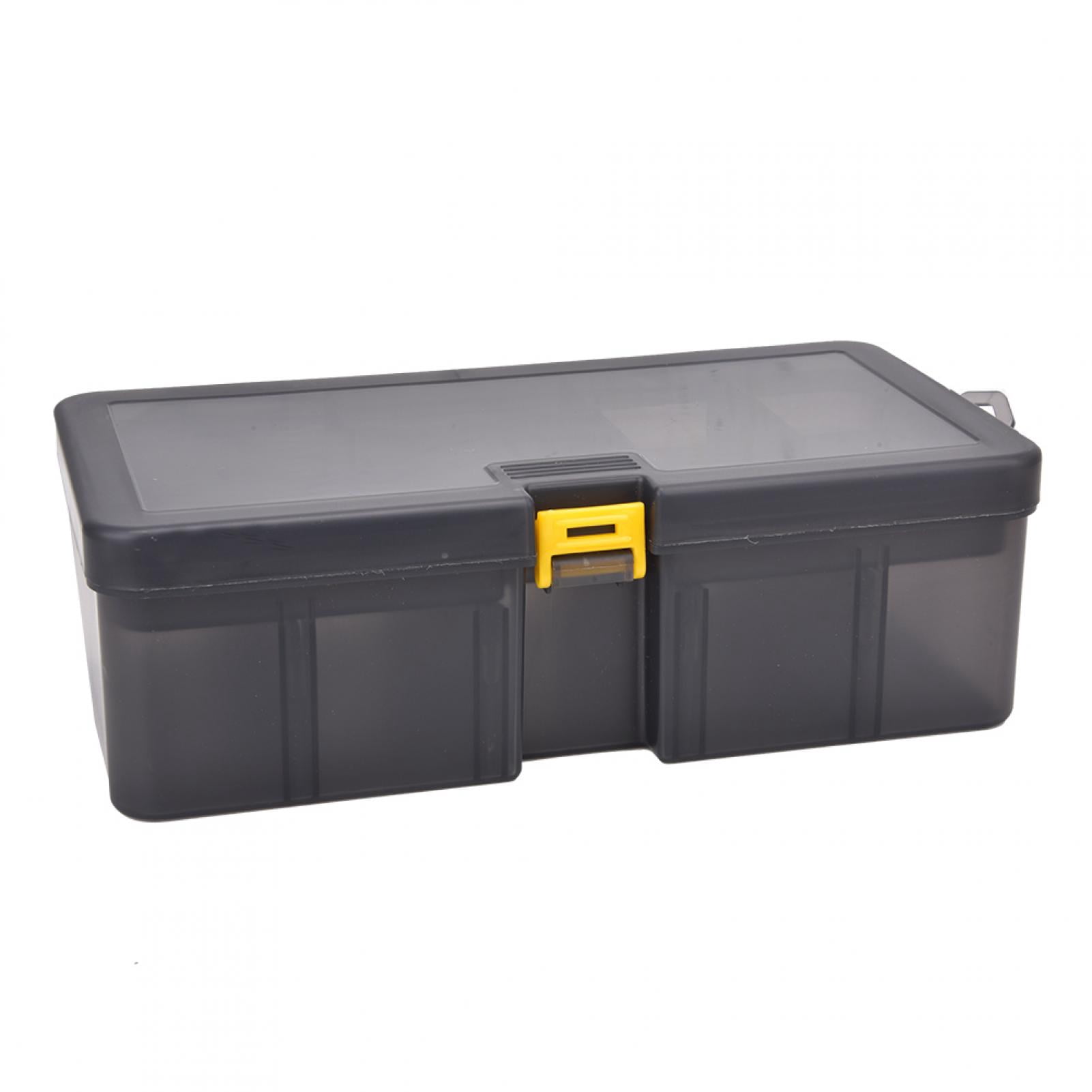 Boîte à Leurres Double Face – Rangement Spacieux Avec Tiroirs, Extérieur Brun Translucide, Protection UV, Pour Pêche Et Petits Objets