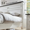 thumbnail image 4 of wow97e Farmhouse King Size Bed Framewith 51" Tall Headboard & 20" Roman Column Footboard, Wood Platform Frame with 3 Large Storage Drawers, No Box Spring Needed, 4 of 6