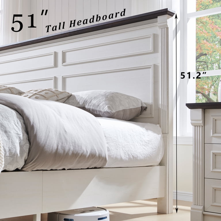 Aitjunz King Farmhouse Bed with Roman Column Footboard photo 6