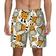 thumbnail image 2 of Picia Giraffes Head pattern Mens Swim Trunks with Compression Liner Stretch Beach Shorts Quick Dry with Zipper Pockets No-Chafing Board Shorts-X-Large, 2 of 9