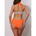 thumbnail image 3 of DARING DIVA Women's Color Block Wavy Stripes Bikini Sets X-Small Orange, 3 of 6