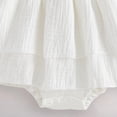 thumbnail image 7 of JUMEYU Infant Girl Clothes Dresses Baby Birthday Outfit Girl Romper Cute Embroidered Letter Tshirt Romper Clothes 0 3 6 9 12 18 24 Months (White,12-18 Months), 7 of 7