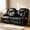 Black, variant on ROOMARK Manual Recliner Loveseat with Massage, Heat & Speakers, Leather Reclining Sofa, USB Type-C Port, Omversized Home Theater Loveseat for Living Room (Loveseat)