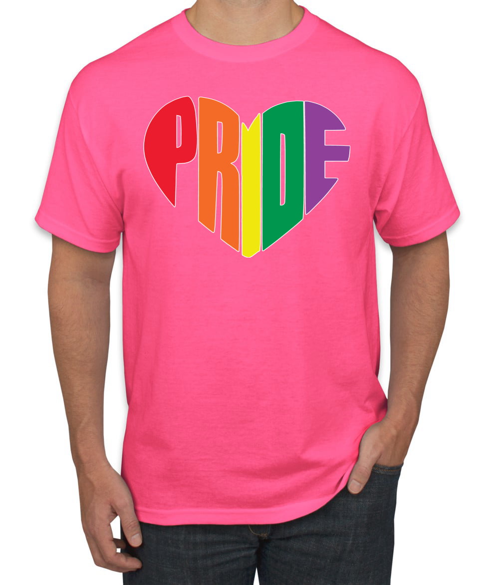 Gay Lesbian Pride LGBTQ Men V-neck T-Shirt Distressed Rainbow Heart 