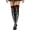 Black, variant on Womens Thigh High Over The Knee Hall-oween Nurse Costume Socks - Red Cross Print Compression Socks for Women,Size Free Size
