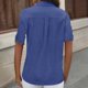 thumbnail image 4 of Mujeres de Manga Corta Tops Casual Color Sólido Doble Bolsillo Botón-Arriba Blusa de Cuello Turndown, Blusas de Manga Corta Casual para las Mujeres de Uso Diario, 4 of 7