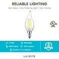 thumbnail image 6 of Luxrite 4W E12 Vintage Candelabra Dimmable LED Light Bulbs, 40W Equivalent 400 Lumens, 5000K Bright White, Flame Tip, 16-Pack, 6 of 7