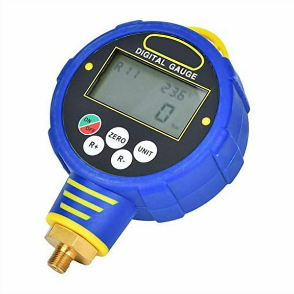 Digital Gas Pressure Vacuum Gauge Air Conditioning Refrigerant Meter with 1/8'' NPT, 101Ka-0kpa, Accuracy 0.5% .F.S.
