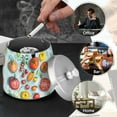 thumbnail image 4 of Yayeee Ashtray with Lid for Cigarette Smokeless Stainless Steel Home Ash Holder, Yellow Tomatoes, 4 of 7