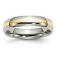 thumbnail image 1 of Titanium 14k Gold Inlay 5mm Wedding Band Ring Man Precious Metal   For Dad Mens  For Him, 1 of 11