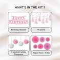 thumbnail image 2 of Butterfly Birthday Party Decor Kit Pink and White For Girls 21 Pcs, 2 of 5
