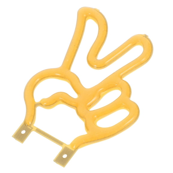 Hemoton Peace Sign Neon Light Hand Gesture LED Wall Decor Retro Decoration Light Up Sign For Home Office Holiday Bedroom Bar