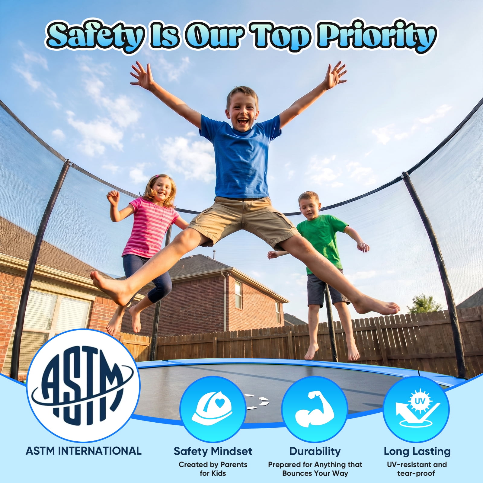 Outdoor Trampoline,Gardwin 12FT/14FT Round Trampoline with Ladder,Sprinkler,Basketball Hoop Board,Recreational Backyard Trampolines Anti-Rust for Kids Gift