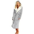 thumbnail image 5 of Lisingtool Robes For Women Women Winter Plush Lengthened Shawl Bathrobe Home Clothes Long Sleeved Robe Coat Grey, 5 of 8