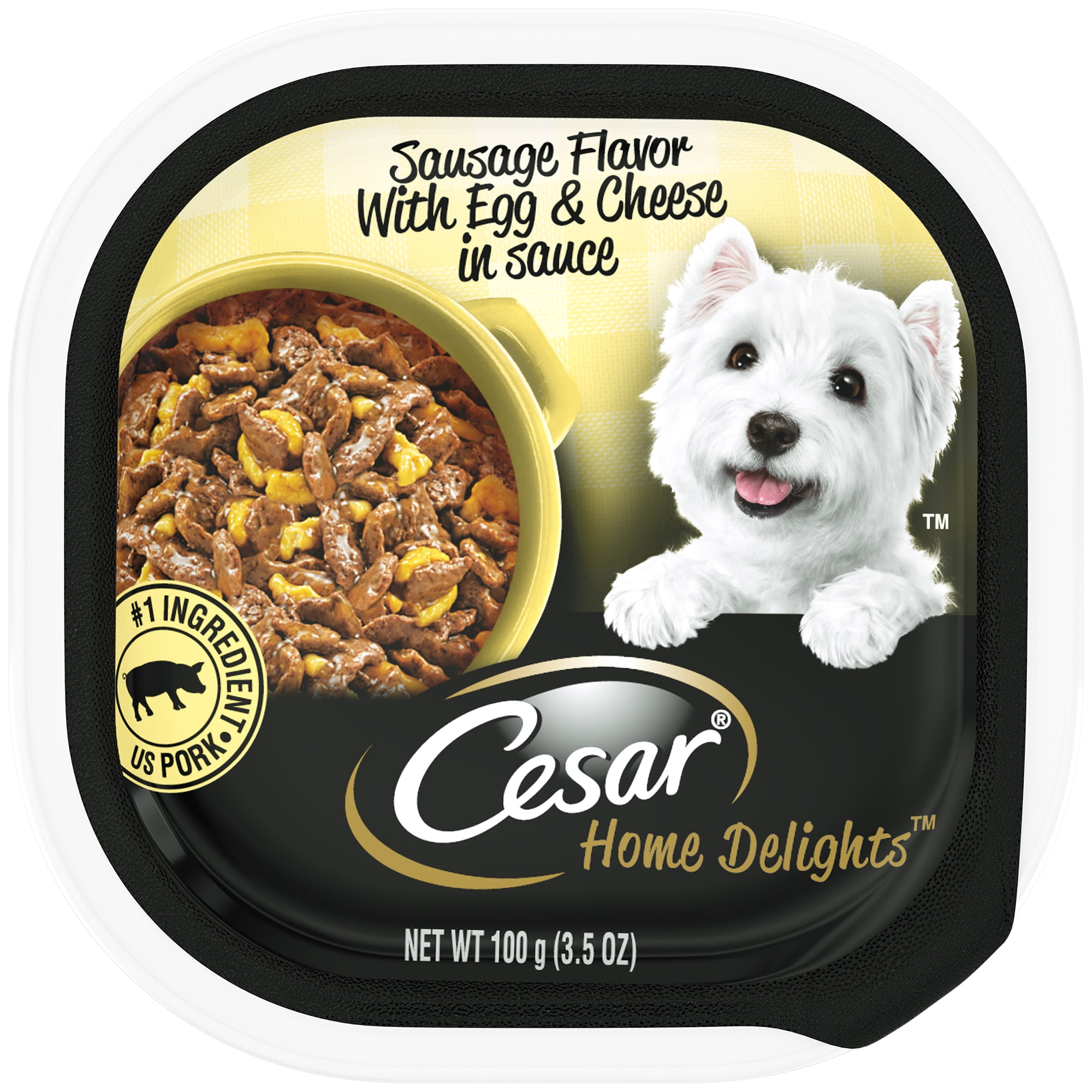 CESAR HOME DELIGHTS Soft Wet Dog Food Sausage Flavor with Egg and