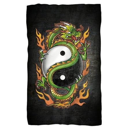 Ying Yang Dragons - Yin Yang Dragon Fleece Blanket