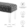 thumbnail image 6 of Modway Prologue Modern Woven Performance Velvet Ottoman in Gray, 6 of 8