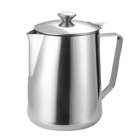 

Coffee Kettle Milk Frothing Pitcher Jug Stainless Steel with Lids Espresso Cup- Kitchen Dining & Bar