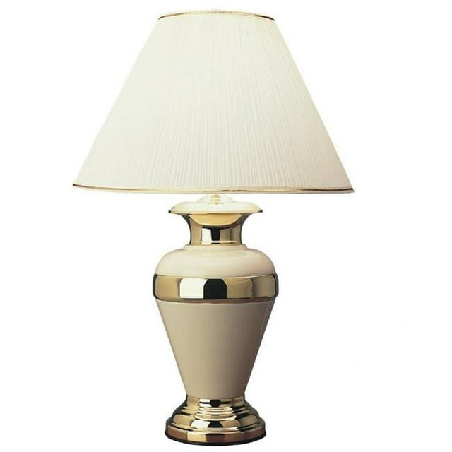Q-Max 6129IV Lampe de Table en Céramique de 32 Po - Ivoire