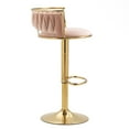 thumbnail image 5 of Lumibee Velvet Swivel Adjustable Bar Stools with Footrest Set of 2 Pink 2Set, 5 of 5