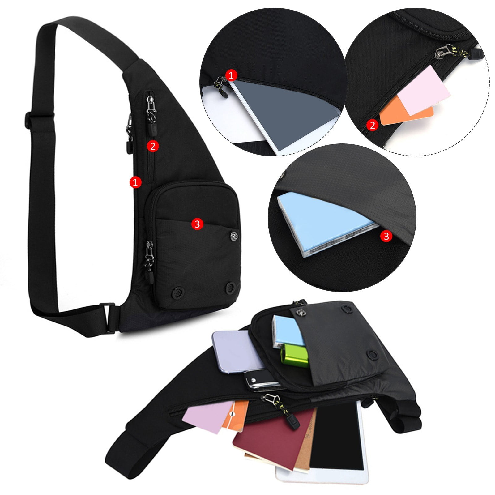 Lightweight Crossbody Sling Bag for Men and Women Travel Backpack