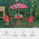 Outsunny Kids Folding Picnic Table and Chair Set Pattern Outdoor Garden Patio Backyard with Removable & Height Adjustable Sun Umbrella Red - image 4 of 9